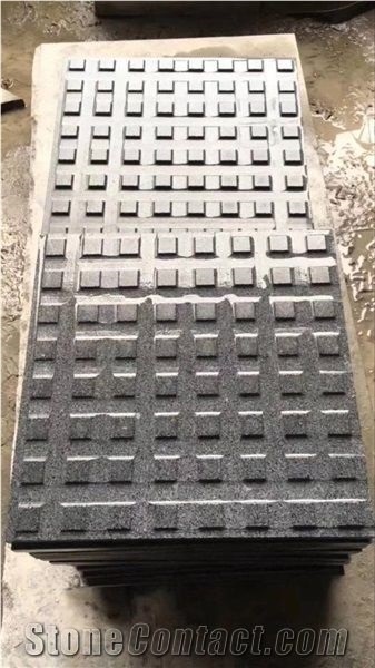 Blind Lanes Walk Stone Grey Granite Blind Paver, as De Paus Grey Granite Pavers