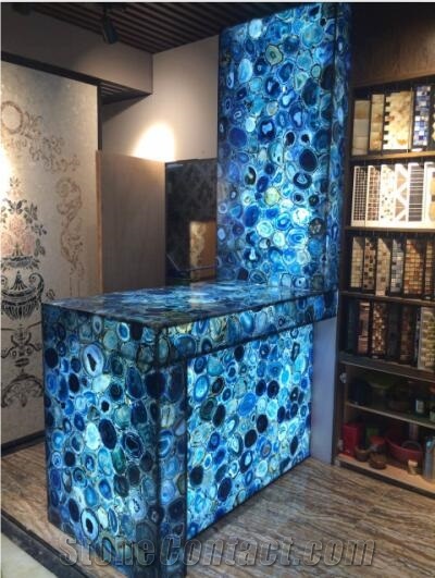 Blue Agate Counter Top Reception Bar Top,Commercial Counter