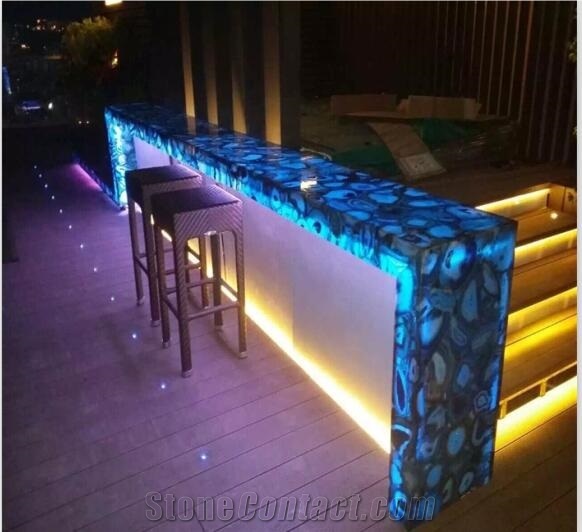 Blue Agate Counter Top Reception Bar Top,Commercial Counter