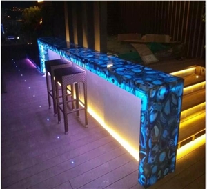 Blue Agate Counter Top Reception Bar Top,Commercial Counter