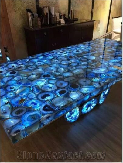 Blue Agate Counter Top Reception Bar Top,Commercial Counter