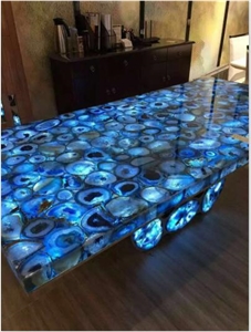 Blue Agate Counter Top Reception Bar Top,Commercial Counter