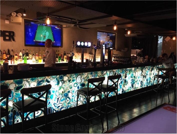 Blue Agate Counter Top Reception Bar Top,Commercial Counter