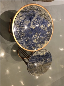 Blue Behia Tea Table Round Coffee Top Luxury Table