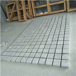 Dark Grey Cubes Cobblestone on Mesh Paving Walkway