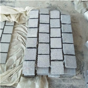 Dark Grey Cubes Cobblestone on Mesh Paving Walkway