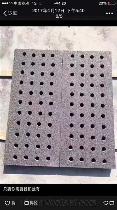 Granite Grain Hole Water Hole Pavement, Cordoba Grey Granite Pavement