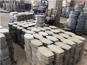 Grey White Granite Pavers Stone Cobble Walkway