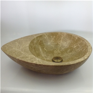 Light Emperador Wash Basins Drop-In Oval Basins Light Emperador Wash Basins Drop-In Oval Basins