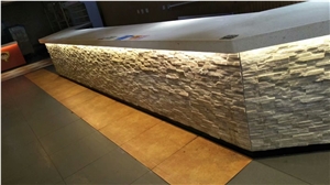 Light Yellow Beige Slate Cultured Stone Corner Wal