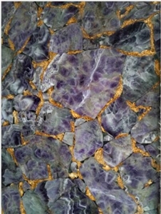 Purple Crystal Backlit Precious Stone Table Wall Purple Crystal Backlit Precious Stone Table Wall