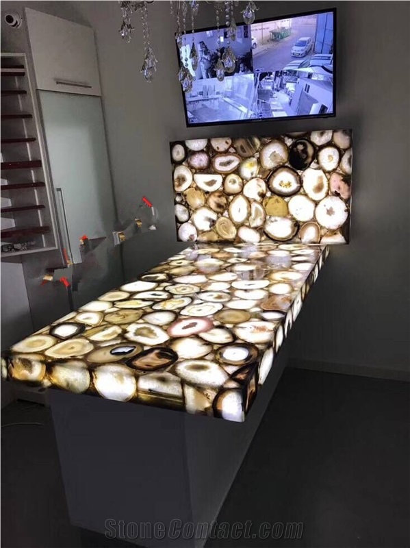 Purple Crystal Table Top Vanity Top Worktop Office