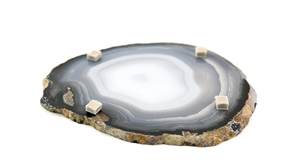 Silver Plated Agate Coasters,Blue, Purple, Pink