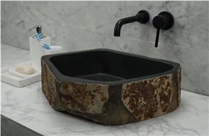 Slate Sink Unregular Wash Basin Black Sink