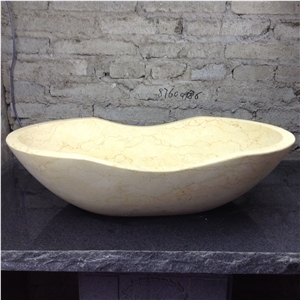 Sunny Beige Oval Sinks Drop-In Bathroom Beige Sink