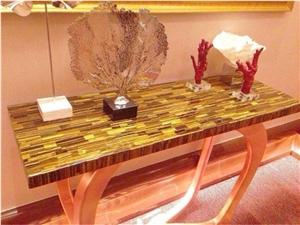 Translucent Yellow Tiger Eye Agate Club Bar Tops