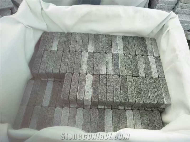 Tumbled Cube Pavers Stone Cobble Light Granite