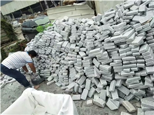 Tumbled Cube Pavers Stone Cobble Light Granite