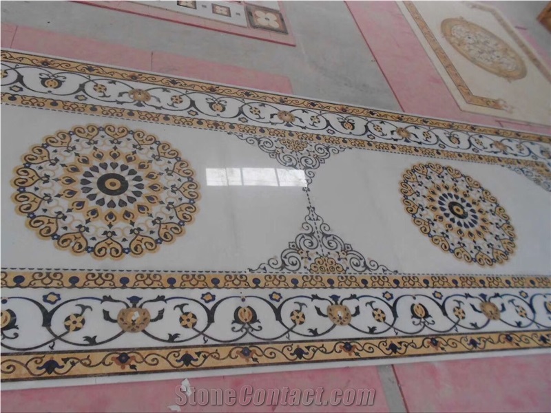 Waterjet Flooring Pattern Square Medallion Tile