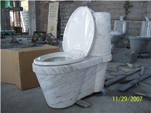 White Marble Natural Stone Toilet Yellow Toilet
