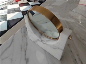 White Marble Plate Home Furniture Mirror
