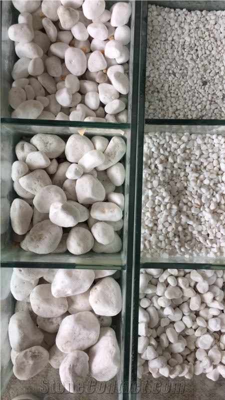 White Pebble Stone Crushed Gravel Quartz