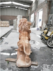 Yellow Lion Shishi Sculptures Animal Garden Statue