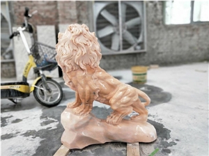 Yellow Lion Shishi Sculptures Animal Garden Statue