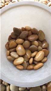 Yellow Polished Wash River Pebble Stone Grade a