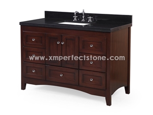 48 Black Quartz Bathroom Vanity Top