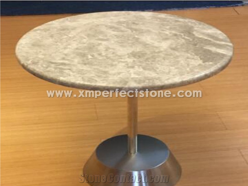 Dinner Table, Emperador Light Brown Marble