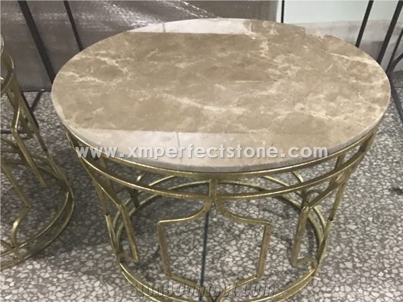 Dinner Table, Emperador Light Brown Marble