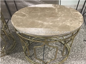 Dinner Table, Emperador Light Brown Marble