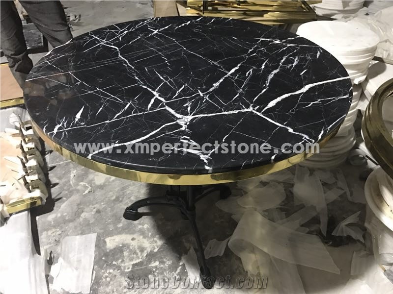 Dinner Table, Emperador Light Brown Marble