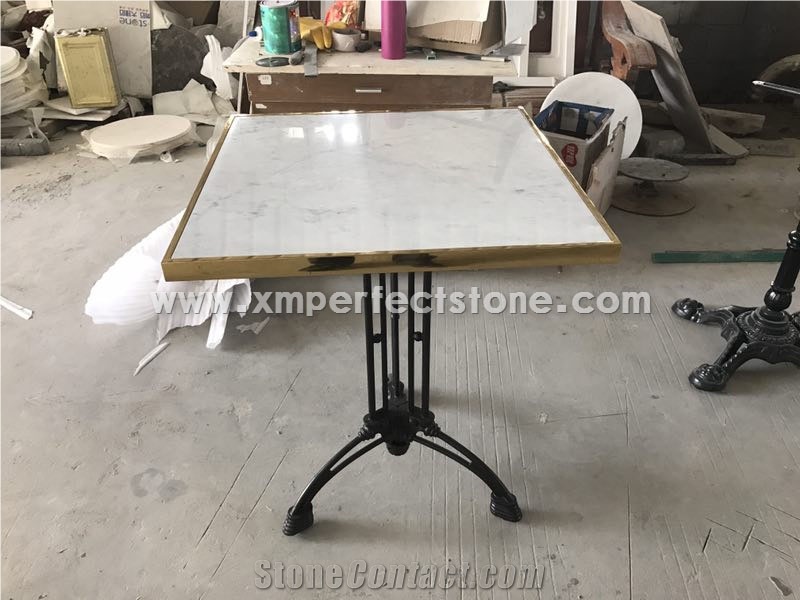 Dinner Table, Emperador Light Brown Marble