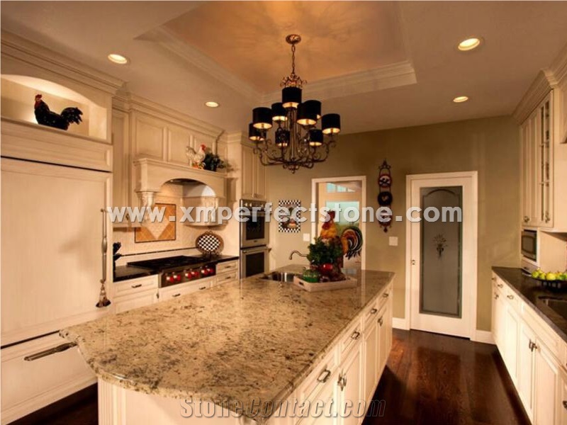 Golden Persa Granite Slab for Kitchen Countertop