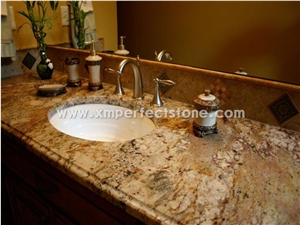 Golden Persa Granite Slab for Kitchen Countertop