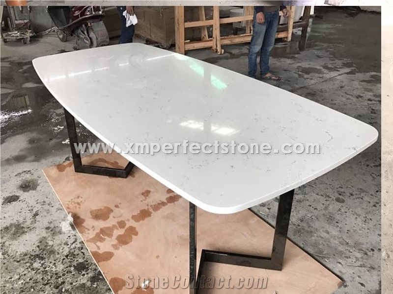 Natural White Marble Round Counterops Table Tops