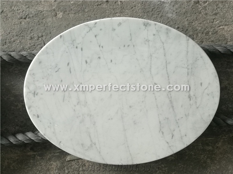 Natural White Marble Round Counterops Table Tops