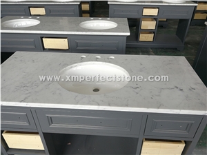 Natural White Marble Stone Vanity Tops with Sink