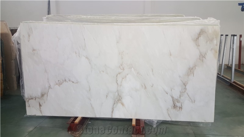 Calacatta Cremo Polished Slabs, Italian Marble