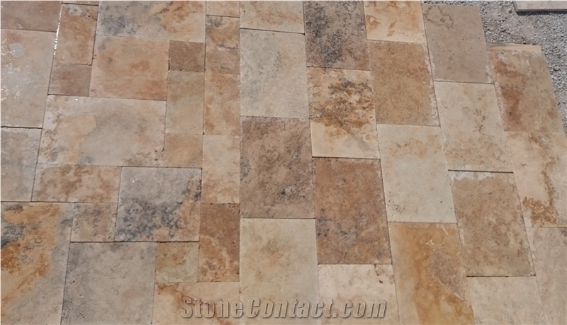 Tuscany Bronze Blend Travertine Tile 3cm Tumbled