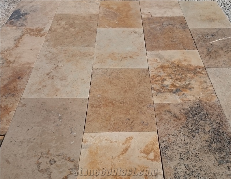 Tuscany Bronze Blend Travertine Tile 3cm Tumbled