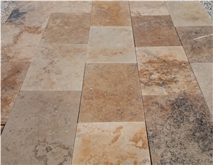 Tuscany Bronze Blend Travertine Tile 3cm Tumbled