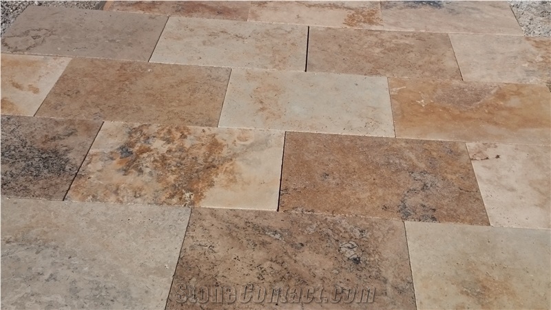 Tuscany Bronze Blend Travertine Tile 3cm Tumbled