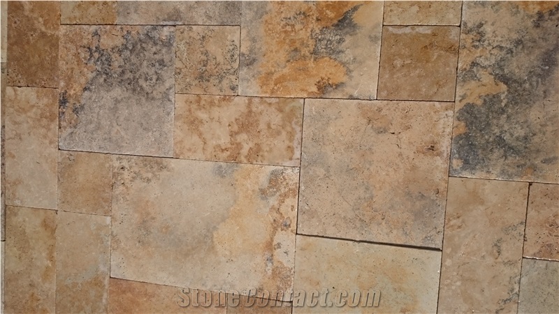 Tuscany Bronze Blend Travertine Tile 3cm Tumbled