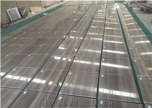 Chine Wood Gray Marble Slabs, Grey Wood Grain Marble
