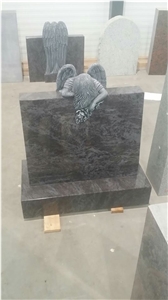 Sk Blue Granite Headstone