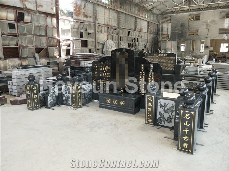 Black Chinese Style Tombstones/Monuments/Grave