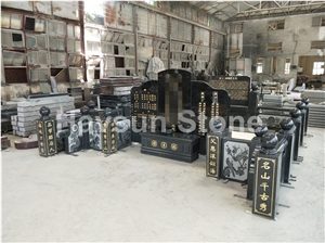 Black Chinese Style Tombstones/Monuments/Grave